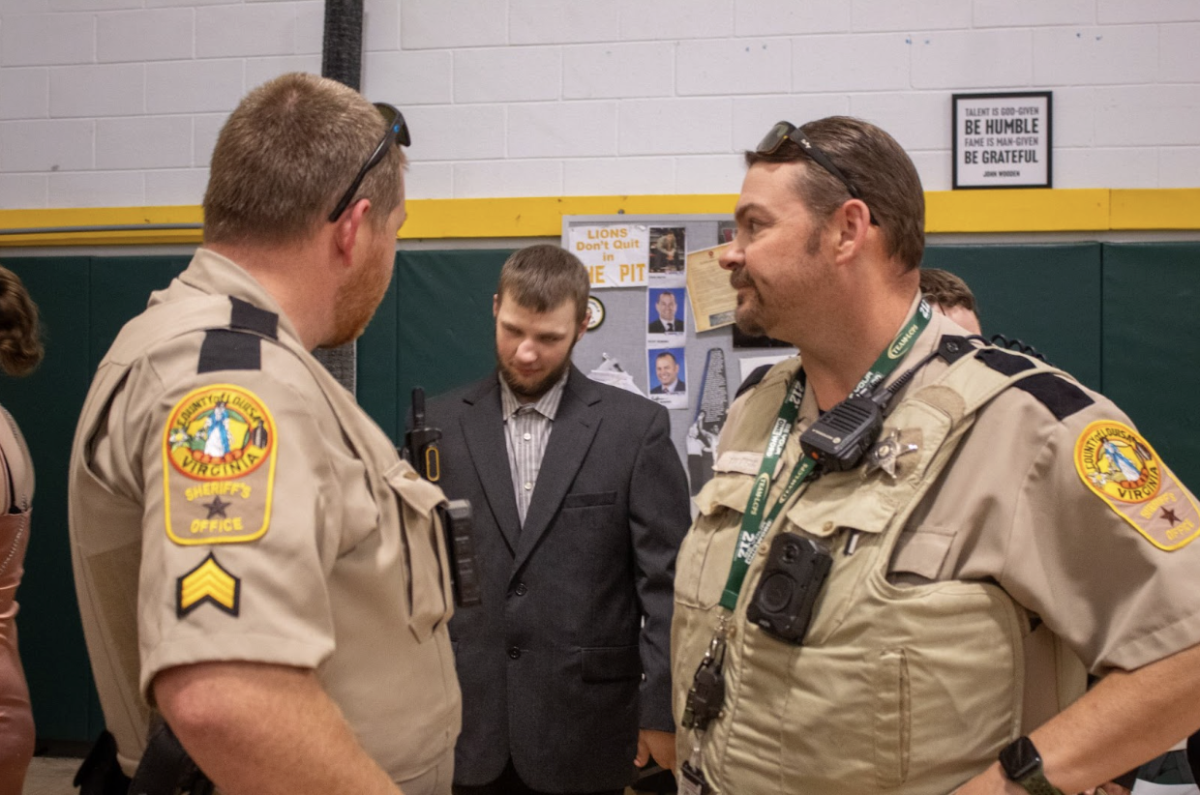 The school's resource officers join in the celebration.